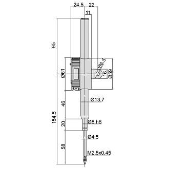 Индикатор ИЧЦ 50.8мм/2.0" дел 0.01мм/0.0005" IP54 с проушиной, INSIZE - фото 2