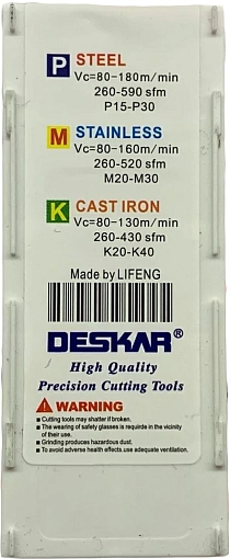 Фото 6 товара 27IR 8.0 TR LDA резьбовая пластина Deskar