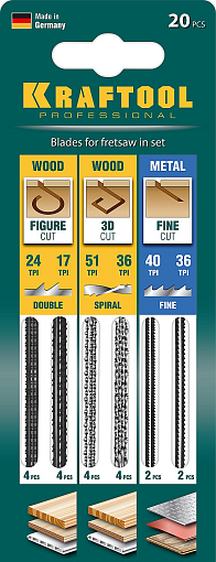 Фото 0 товара Набор полотен для лобзика KRAFTOOL 15348-H20_z02 20 шт