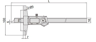 Штангенглубиномер ШГЦ-300, 0.01мм/ 0.0005", INSIZE - фото 2