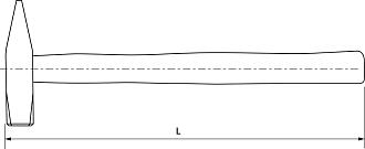 Молоток слесарный с деревянной рукояткой 600 гр, THORVIK - фото 2