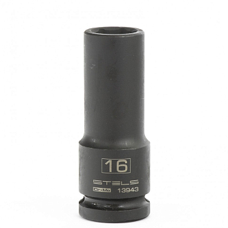 Головка ударная удлиненная шестигранная, 16 мм, 1/2, CrMo Stels - фото 1