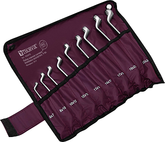 Набор ключей гаечных накидных изогнутых серии ARC в сумке, 6-24 мм, 9 предметов, THORVIK - фото 3