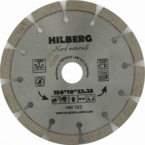 Фото 0 товара Диск алмазный отрезной 150*22,23 Hilberg Hard Materials Лазер