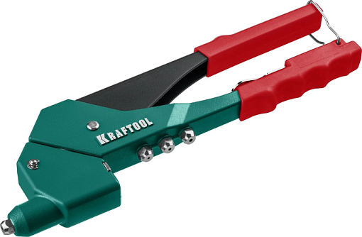 Фото 0 товара Заклепочник 31176-H6_z01 KRAFTOOL заклепки 2.4-4.8 мм - алюминий и сталь, 2.4-4.0 мм - нерж. сталь, в боксе, с набором