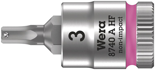 Фото 0 товара 8740 A Hex-Plus HF Zyklop Головка торцевая с битой вставкой с внешним шестигранником, 1/4, с фиксацией, 3 x 28 мм
