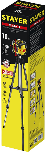 Фото 7 товара Лазерный нивелир SLM-1 с сумкой STAYER 34961-1 Professional 10 м, точн. +/-0,5 мм/м, штатив