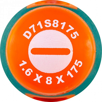 Отвертка стержневая шлицевая ANTI-SLIP GRIP, SL8.0х175 мм, Jonnesway - фото 2