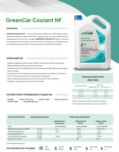 Фото 2 товара GREENCAR COOLANT NF (50/50)