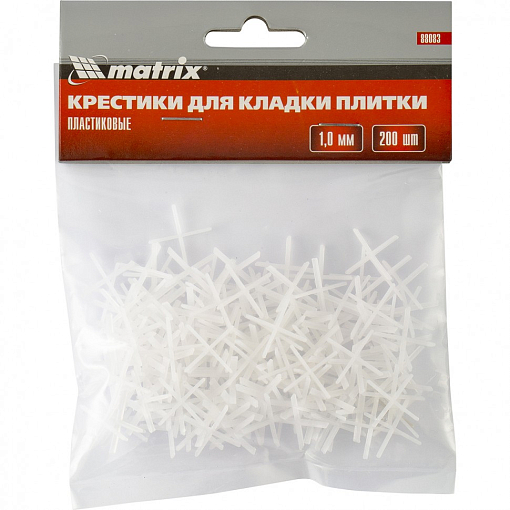Фото 0 товара Крестики, 1,0 мм, для кладки плитки, 200 шт Matrix