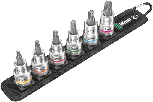 Фото 0 товара Belt C 3 TORX HF Zyklop Набор головок торцевых с битой вставкой, с фиксацией, 1/2, 6 пр., TX 25/30/40/45/50/55 x 60 мм