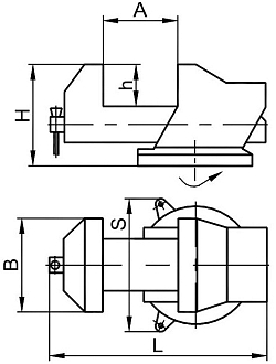 Тиски слесарные с наковальней стальные поворотные T-200CM БЗСП - фото 2