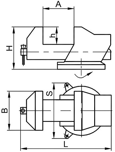 Фото 1 товара Тиски слесарные с наковальней стальные поворотные T-200CM БЗСП
