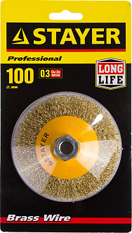 Щетка коническая для УШМ STAYER 100 мм, 35133-100 Профессионал - фото 2