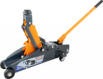 Домкрат подкатной 2.5 т. с фиксатором в кейсе, 140-387 мм, Ombra - фото 2