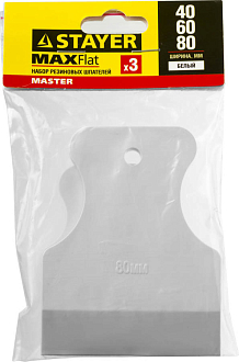Набор резиновых шпателей STAYER 40, 60, 80 мм, белые, 1027-H3 - фото 2