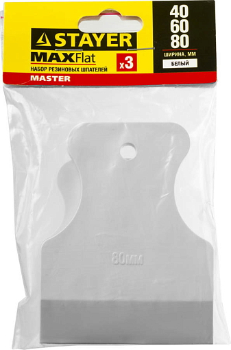 Фото 1 товара Набор резиновых шпателей STAYER 40, 60, 80 мм, белые, 1027-H3