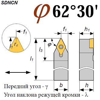 Резец SDNCN 2828 R12 проходной - фото 2