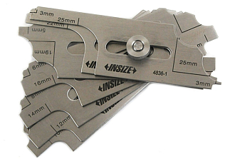 Шаблон для угловых сварочных швов 3-25мм погрешность 0.5мм (7шт), INSIZE - фото 1