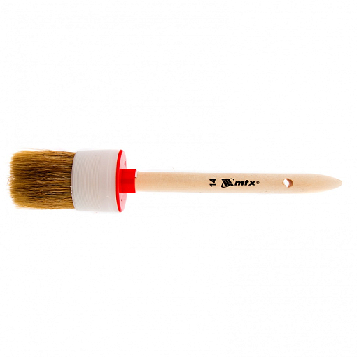 Фото 0 товара Кисть круглая №14 (50 мм), натуральная щетина, деревянная ручка MTX