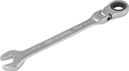 Фото 1 товара Ключ гаечный комбинированный трещоточный карданный, 17 мм, THORVIK