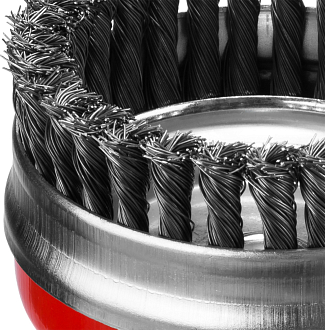 Усиленная щетка чашечная для УШМ MIRAX 35144-100 100 мм, проволока 0.5 мм - фото 2