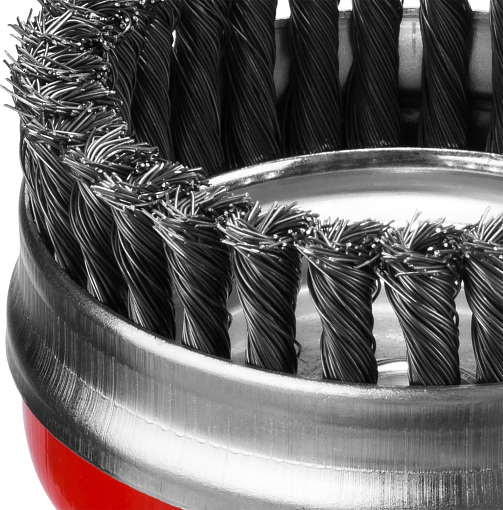 Фото 1 товара Усиленная щетка чашечная для УШМ MIRAX 35144-100 100 мм, проволока 0.5 мм