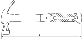 Молоток столярный с фиберглассовой рукояткой 450 гр, THORVIK - фото 2