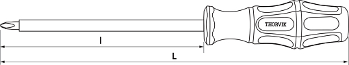 Фото 1 товара Отвертка стержневая диэлектрическая крестовая VDE 1000V, PH1x80 мм, THORVIK