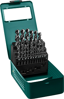 Набор сверл по металлу 29651-H25 KRAFTOOL 25 шт. (1-13 мм), класс A, HSS-G, сталь М2(S6-5-2) - фото 1