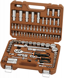 Набор инструмента универсальный 1/4", 1/2"DR с головками торцевыми 12-гранными 1/2"DR, 94 предмета, Ombra - фото 2