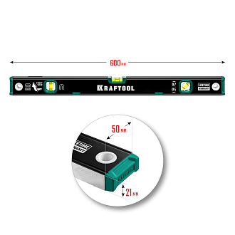 Магнитный уровень с зеркальным глазком Kraftool GRAND-M 34785-60 600 мм - фото 7