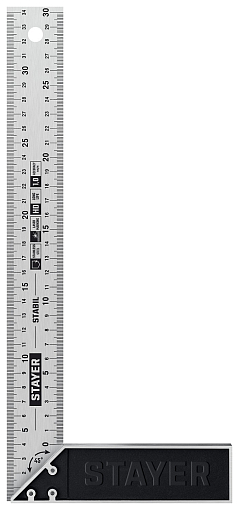 Фото 0 товара Угольник с нержавеющим полотном STAYER STABIL 3431-30_z02 300 мм, столярный