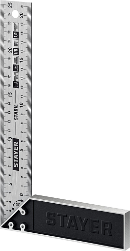 Фото 2 товара Столярный угольник с нержавеющим полотном STAYER 250 мм, STABIL 3431-25_z02