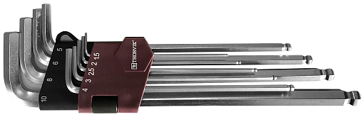 Фото 0 товара Набор ключей торцевых шестигранных удлиненных с шаром, H1.5-H10, 9 предметов, THORVIK