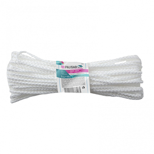 Фото 3 товара Шнур бельевой полипропиленовый с сердечником, 5 мм, L 15 м, белый, Home Palisad