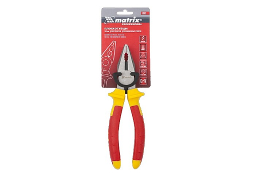 Фото 1 товара Плоскогубцы комб., Insulated, 180 мм, двухкомпонентные рукоятки Matrix Professional