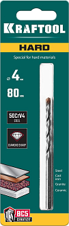 Сверло специальное по твёрдым материалам HARD 29177-080-4 KRAFTOOL 4 х 80 мм - фото 6