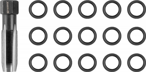 Фото 2 товара Набор для восстановления резьбы свечного отверстия М14х1.25, 16 предметов, THORVIK