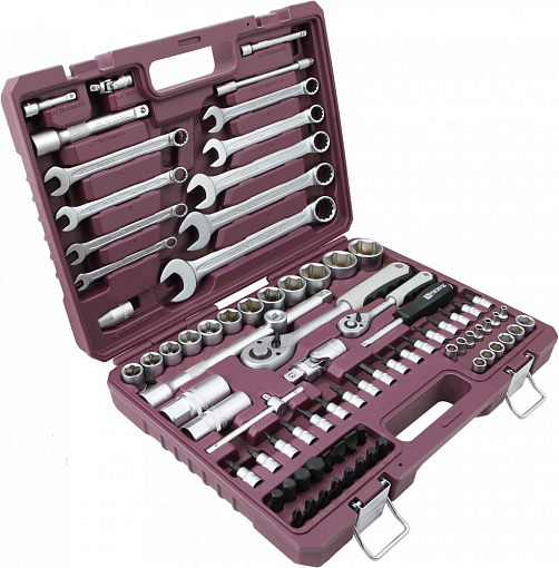 Фото 2 товара Набор инструмента универсальный 1/4", 1/2"DR, 82 предмета, THORVIK