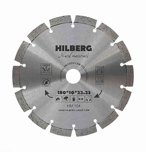 Фото 0 товара Диск алмазный отрезной 180*22,23 Hilberg Hard Materials Лазер