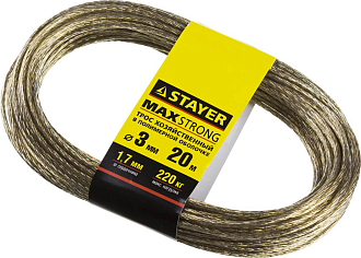 Трос хозяйственный STAYER 20 м, стальной, полимерная оболочка, 3 мм, 50145-3 - фото 2