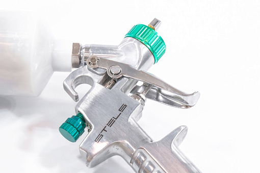 Фото 1 товара Краскораспылитель AG 810 HVLP, гравитационный, сопло 0,8 мм и 1 мм Stels