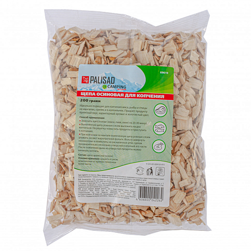 Фото 0 товара Щепа осиновая для копчения, 200 гр Россия Camping Palisad