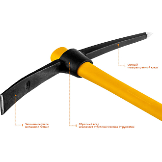 Кирка с фиберглассовой рукояткой STAYER 1500 г, 900 мм, 20179-15 - фото 4