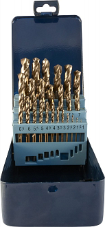 Набор спиральных сверл по металлу HSS Co в металлическом кейсе, d1.0-13.0 мм, 25 предметов, THORVIK - фото 2