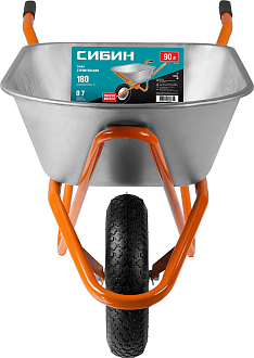Тачка строительная одноколесная СИБИН 180 кг, 90 л, СТ-12 39904_z01 - фото 2