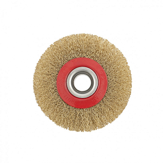 Щетка для точила, 125 мм, посадка 20 мм, плоская, латунированная витая проволока Matrix - фото 3