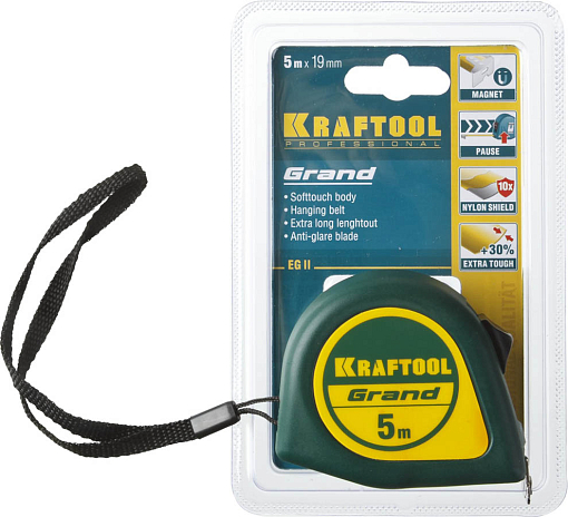Фото 3 товара Рулетка KRAFTOOL GRAND 34022-05-19 5 м х 19 мм