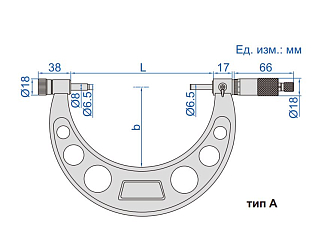 Микрометр МК-100, 0-100 мм, 0.01мм, INSIZE - фото 2